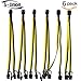 S-Union [6PCS New 18AWG PCI-E 6Pin to Dual 8 (6+2) Pin Y-Splitter Extension Cable, Pcle 6Pin to Dual 8Pin Cable for Power GPU Riser Board, GPU Mining ZCASH ZEC Ethreum ETH (Length: 11.8Inch / 30CM)