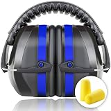 G & F 12010 34dB Highest NRR Safety Ear Muffs - Professional Ear Defenders for Shooting, Adjustable Headband Ear Protection, Shooting Hearing Protector Earmuffs Fits Adults to Kids, Blue