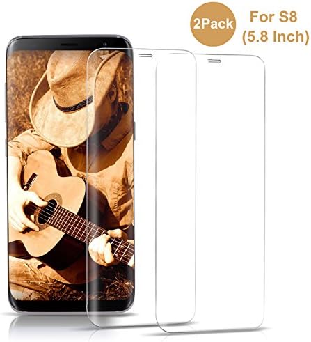 Woitech 2-Pack Galaxy S8 Tempered Glass Screen Protector, Scratch Resistant, 3D Curved, Bubble-free Film for Samsung S8, Clear