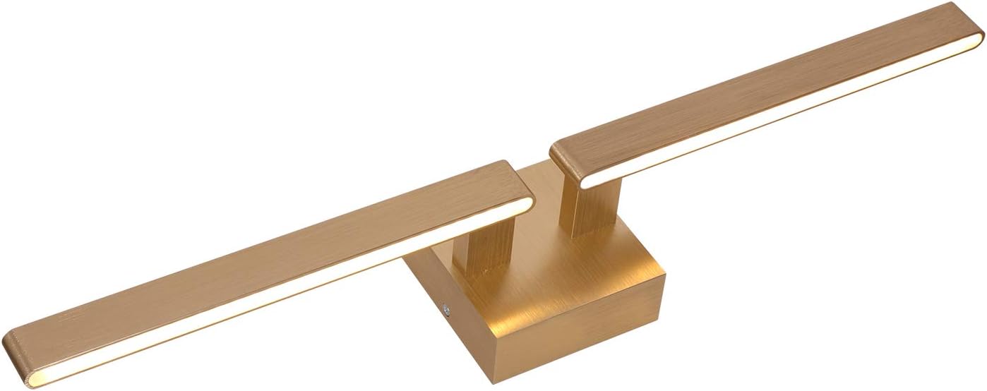 22W Bathroom Vanity Lights Satin Brass, Linear LED Vanity Mirror Light