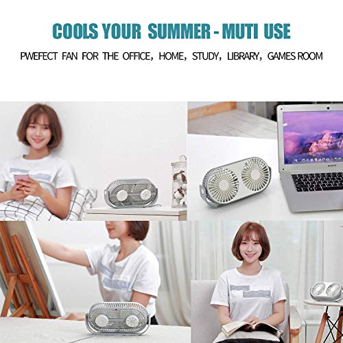 9 Inch Mini USB Desk Fan. 3 Speeds, 10 Fan Blades, Dual Modes with Aromatherapy Box，USB Powered ONLY, Perfect Fan for The Office and Home