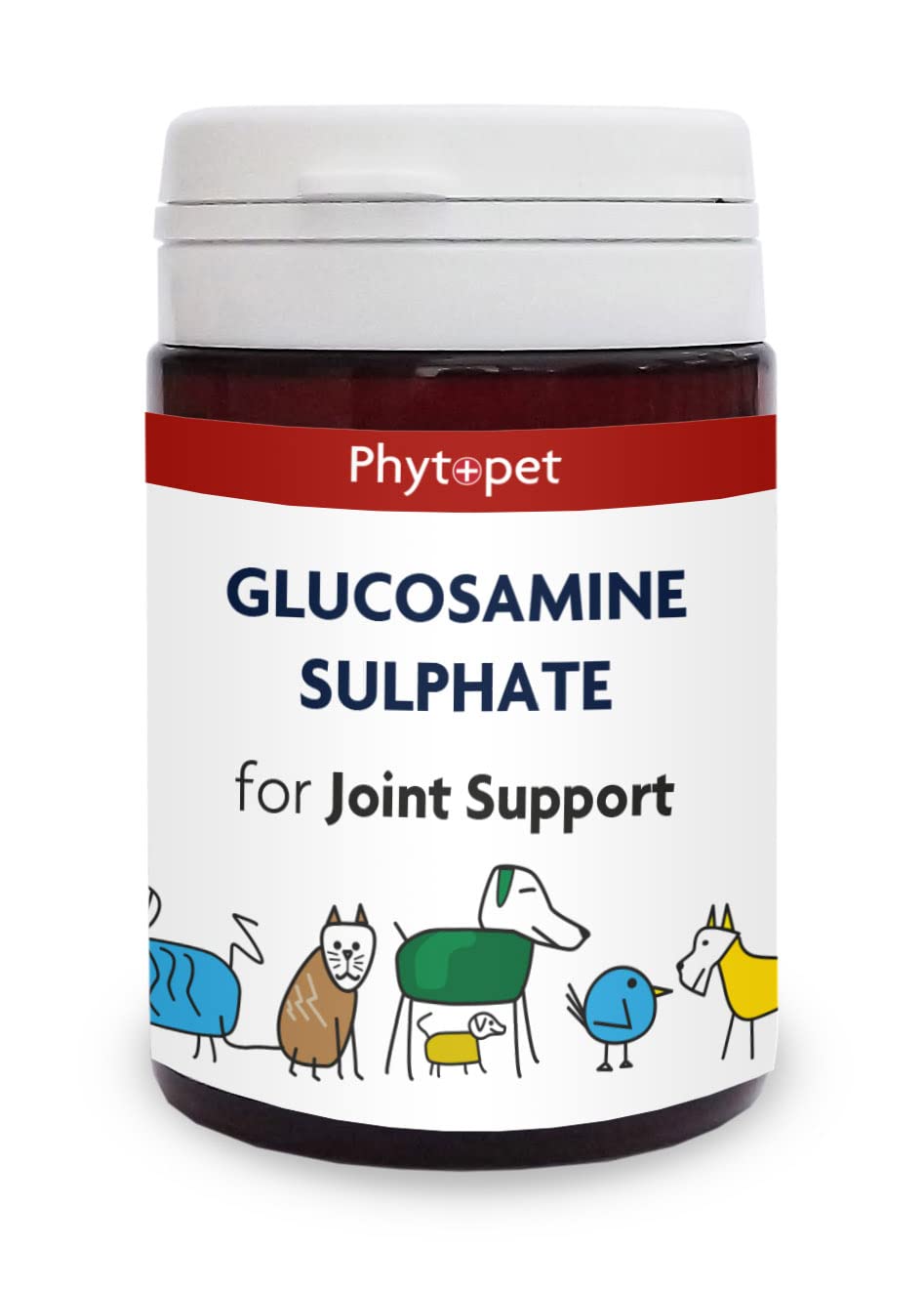 Phytopet Glucosamine Sulphate 500mg | Derived From Shellfish | Supports Cartilage Rebuilding, Healthy Joint Movement And Genral Mobility | For Dogs, Cats, Horses, Birds, Pets | 180 Capsules |