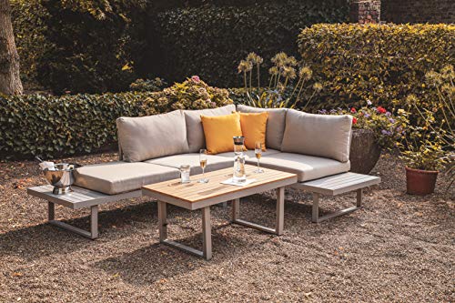 Greemotion Lounge-Set Aruba aus Aluminium für 4 Personen, 3-teilig, Grau Mittel – Bild 4
