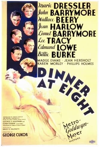 Amazon.com: Dinner at Eight Movie Poster (27 x 40 Inches - 69cm x 102cm) ( 1933) -(John Barrymore)(Lionel Barrymore)(Wallace Beery)(Madge Evans)(Jean Harlow)(Billie Burke): Prints: Posters & Prints