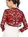 Bulges Women Floral Lace Shrug Long Sleeve Front Open Bolero Blouse Crop Top