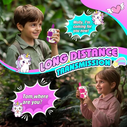 Wootoyz Unicorn Gift for Girls, Walkie Talkie Children's Easter Gifts Girls 3 4 5 6 7 8 Years Toy from 3-8 Years Girls Unicorn Game Walki Talki 3-8 Years Gift School Girls