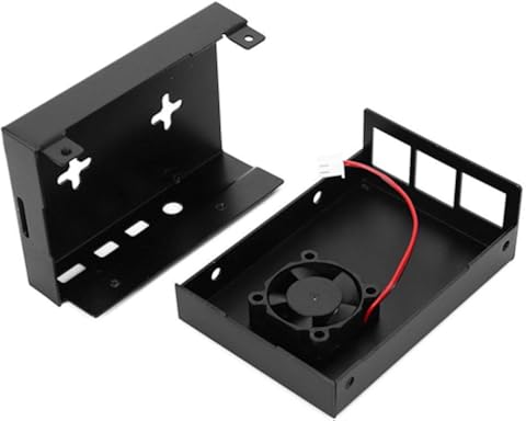 Carcasa de Enfriamiento de Aleación de Aluminio Carcasa Sensor de Temperatura Radiador Controlado Escape de Calor Con Ventilador Accesorios Aptos Para El Modelo Raspberry Pi 4 V1