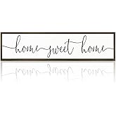 Home Sweet Home Signs, Rustic Wood Wall Plaque, Decorative Wooden Box Sign, Farmhouse Homes Decor for Living Room, Wall Decor Art, New Home Decoration, Housewarming Gift 17.8x4x1.2 inches