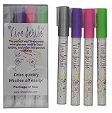 Vino Scribo Wine Glass Marking Pens- Personalize your party! Top Seller! (Sliver Green Pink Purple)
