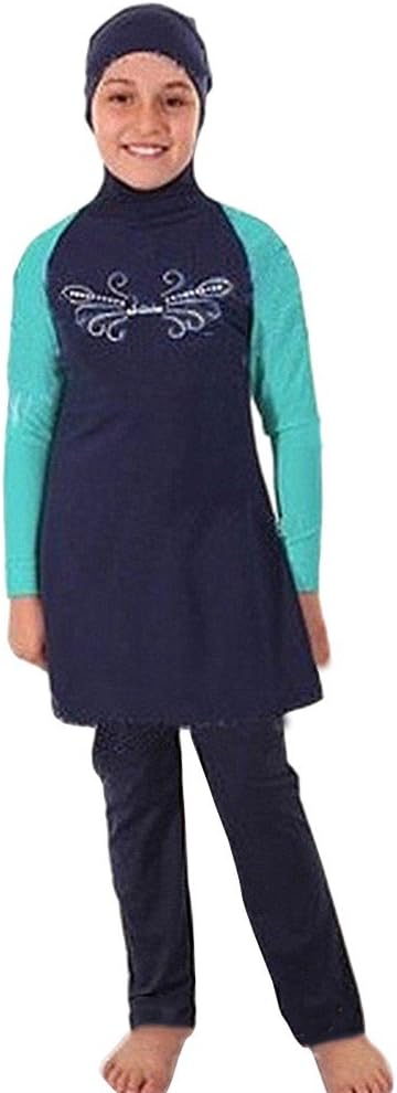 YEESAM Muslim Swimwear for Girls Kids Children Hijab Swimsuit Burkini