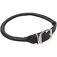 Coastal Pet - Circle T Oak Tanned Leather Round Dog Collar - Comfortable Dog Collar for Pets with Long Hair or Sensitive Skin - Pet Collar Made from Full-Grain Leather - Black, 1" x 18"