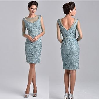 blue lace mother of the bride dress