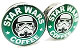Star Wars Coffee Ear Plugs - Stainless Steel Screw-On Ear Plugs - 7 Sizes - Pair - New!