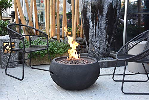 Modeno York Concrete Natural Gas Fire Bowl Outdoor Fire Pit Table