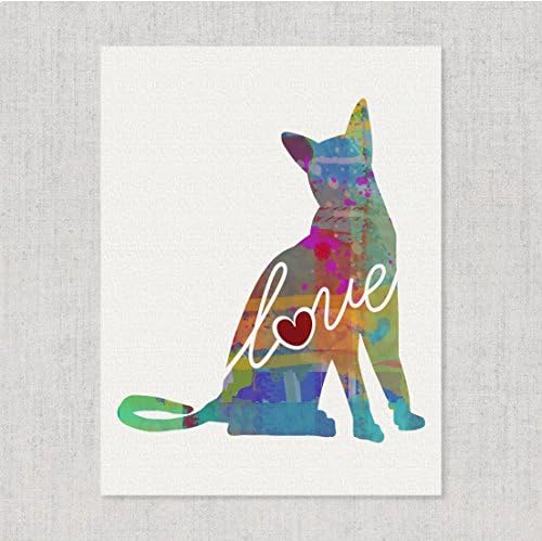 Abyssinian Cat Love - Watercolor-Style Print / Poster on Fine Art Paper - Can Be Personalized