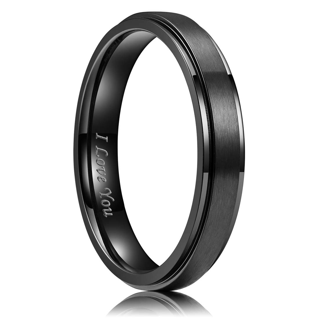 King Will Men 4mm Black Matte Brushed Stainless