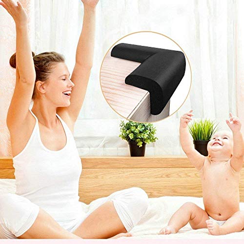 NEW Furniture Edge and Corner Guards | 16.2ft Protective Foam Cushion | 15ft Bumper 4 Adhesive Childsafe Corners | Baby Child Proofing Foam Set and Safe for Table | Fireplace | Countertop | Black - Thumbnail 3