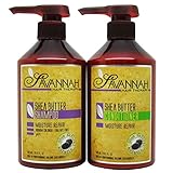 Savannah Hair Therapy Shampoo & Conditioner SET - Moisture Repair Treatment - Shea Butter, Cotton and Silk Protein and Vitamin B6 - For Dry and Damaged Hair. Sodium Chloride and Sulfate Free. 16.9 oz