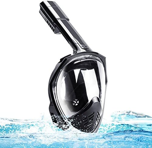 Loyps Snorkel Diving Snorkeling Mask Set Full Face 180 Degree Panoramic view Dry Top Free Breathing Design Foldable Anti-fog Anti-leak Adjustable Straps for Adults &amp; Kids