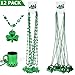 TONAK St Patricks Day Green Shamrock Necklace Plastic Shamrock Bead Necklaces with Shot Glass St Patricks Day Accessories for Women and Men St Patricks Day Decorations Party Supplies 12pcs