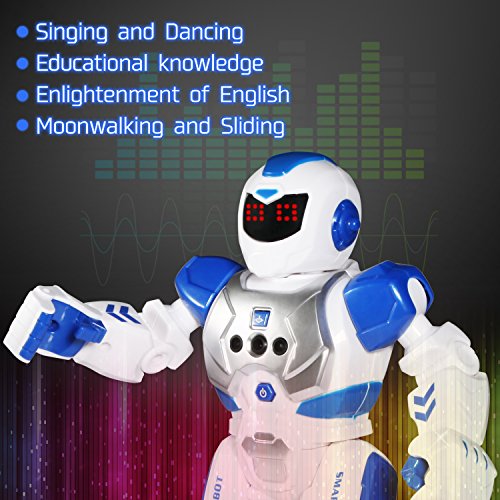 Remote Control Robots For Kids - Walking Control RC Robot Infrared Control Toys with LED Light,Singing and Dancing,Moonwalking and Gesture Sensing by Ailuki