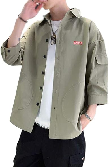 Hisitosa シャツ 七分袖 夏服 メンズ 綿 無地 オックスフォード Amazon