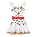 iEFiEL Girls Felicie Dress Ballerina Leap Cosplay Costumes Ballet Dance Pleated Skater Tutu Skirt White 5-6