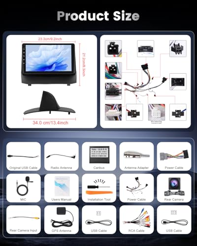 NHOPEEW Autoradio Android 2+64G per Ford Fiesta 2009-2017 con supporto per CarPlay wireless e Android Auto Mirror Link navigazione GPS comandi al volante 40 temi dell'interfaccia utente e video online