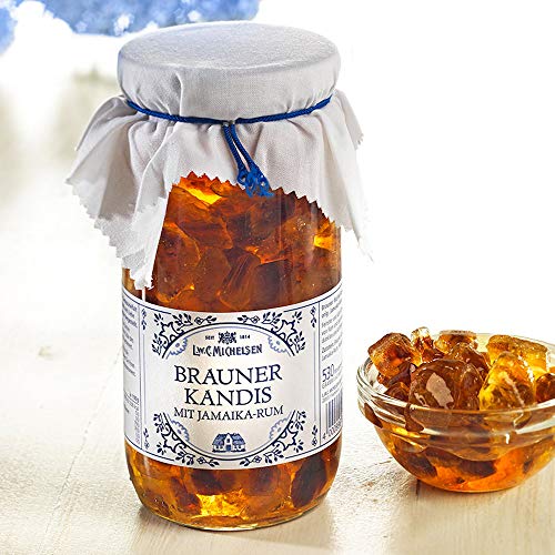 L.W.C. Michelsen - Landhaus Brauner Kandis mit Jamaika-Rum (530g) | Brauner Würfelkandis eingelegt in Jamaika-Rum | für Tee-Liebhaber | Ein Glas voll purer Natürlichkeit – Bild 3