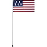 JLP 3.5 Ft Tall 1/4 In Pole 19 In x 12 In Flag Whip ATV All Trucks Compatible Off Road USA