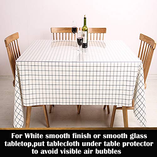 36x36 Inch Clear Plastic Table Protector Dining Tablelcloth Vinyl Desk Topper Pad Mat Wooden Furniture Dressing Cabinet Glass End Side PVC Table Cloth Countertop Cover Cutting Wipeable Rectangular - Thumbnail 6