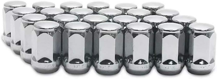 GAsupply 14x1.5 Chrome Lug Nuts, Closed End Bulge Acorn Lug Nut 3/4" 19mm Hex 1.38" Tall Conical Seat Fit for Acura, Buick, Cadillac,Chevy, 24 Pack: Automotive
