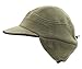 Home Prefer Winter Warm Skull Cap Outdoor Windproof Fleece Earflap Hat with Visor (R1-Olive Green)