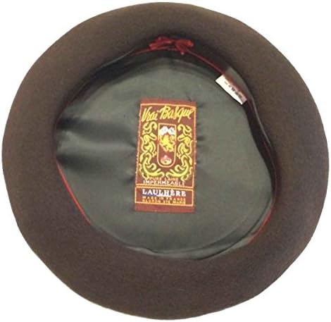 Laulhere Vrai Basque French Anglobasque Wool Beret, Brown, 58, No Rivet Logo