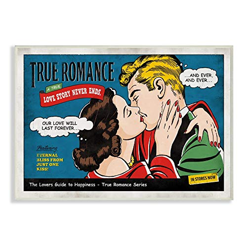Stupell Industries True Romance Vintage Comic Book Design Wall Plaque, Multi-Co…