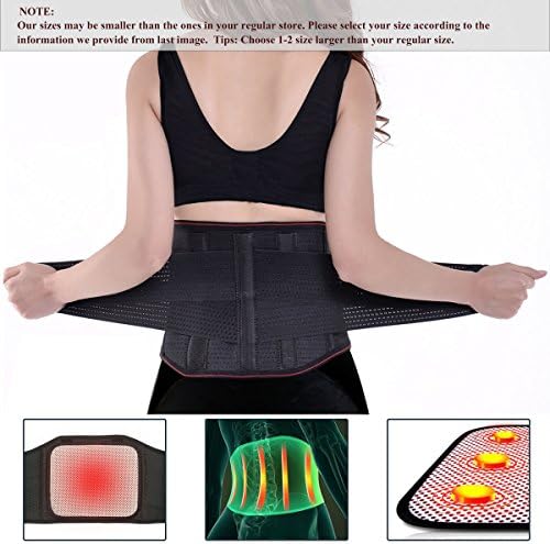 Charminer Lumbar Brace, Lower Back Support Massage Brace Support Belt, Dual Adjustable Self-heating Magnetic Therapy Belt for Pain Relief and Injury for Men Women