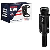 Pit Posse 460BK Flashlight Hanger Holder Wall Mount - Made in USA - Aluminum Cabinet Shop Garage Enclosed Race Car Trailer Accessory (Black)
