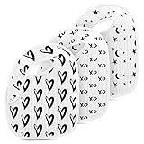 Fawn Hill Co Muslin Cotton Baby Bibs - Black and White - 3 Pack