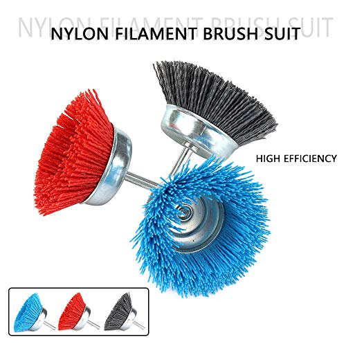 Alysontech 3inch(75mm) Assorted Nylon Cup Brushes set nylon cup set