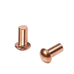 Aicosineg 50pcs 0.39" Length Copper Solid Rivets M5