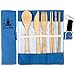 Bamboo Utensils | Wooden Cutlery Set | 7-Piece Flatware | Travel | Camping | Zero Waste | Reusable | Including Case and Straw