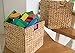 StorageWorks Wicker Baskets for Storage with Liners, Water Hyacinth Storage Baskets for Organizing, Handwoven Wicker Storage Cubes, Medium, 2 Pack