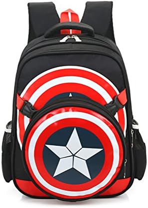 BeautyWalk Fashion Avengers Captain America School Bags Kids Backpack Boys (Black)