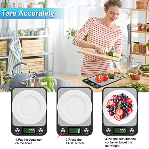 Food Scale for Calorie Control,Vsadey High-Precision 5000g/1g Digital Kitchen Scales for Weight Loss and Nutrition Ingest for Baking Cooking Dieting Plan