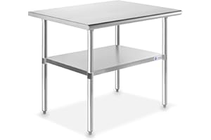GRIDMANN Stainless Steel Work Table 36 x 24 Inches, NSF Commercial Kitchen Prep Table with Under Shelf for Restaurant and Home