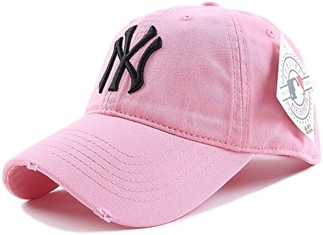 Unisex Navy Adjustable Performance Baseball Hat Cap | 100% Cutton Dad Hat | Flat-solid-buckle closure For Most People Sun Hat (Pink)