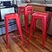 AmeriHome Metal Bar Stool Set, 30-Inch, Red, Set of 4
