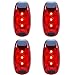 LED Safety Light (4 Pack) Refun Waterproof Red Flashing Bike Rear Tail Light with Free Clip on Velcro Straps for Running, Walking, Cycling, Helmet etc