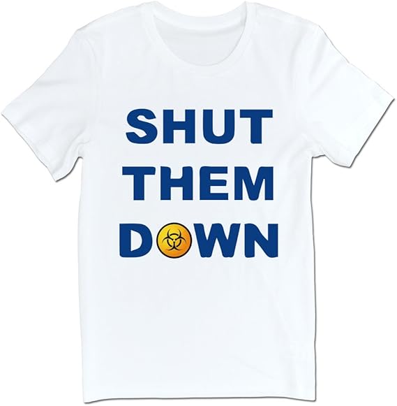 Amazon Aethertime メンズ 半袖tシャツ 原発 再発動反対 Shut Them Down カジュアルカットソー オリジナルプリントwhite オリジナルプリント 通販