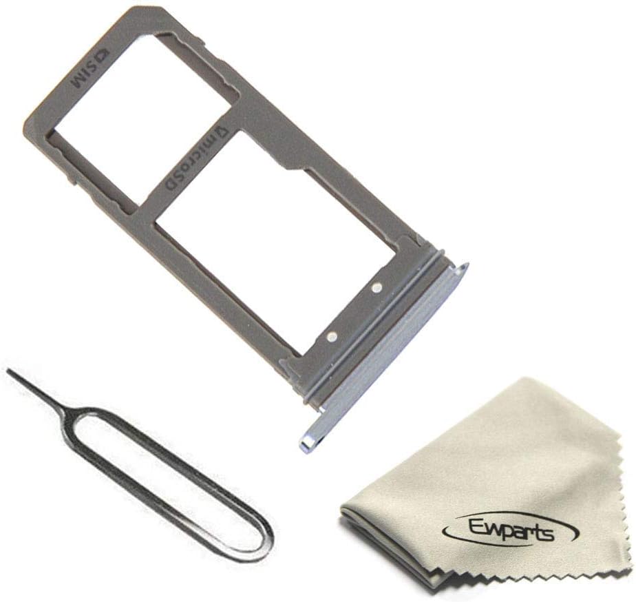 Ewparts SIM Card Slots Sim Tray Holder Replacement Part for Samsung Galaxy S7 Edge G935 (All Carriers) with Sim Card Tray Remover Eject Pin Key Tool (Black)